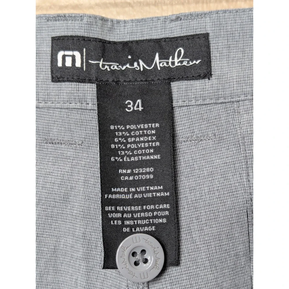 TravisMathew Beck Shorts Mens 34 Grey Golf Performance 1MM208 Stretch Casual